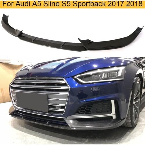 Car Front Bumper Lip Spoiler For Audi A5 Sline S5 S5 Sportback 2017 2018 Carbon Fiber Front Apron Lip Bodykit Spoiler Splitters