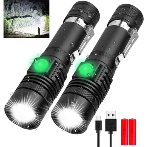 20000LM LED Torch Powerful Flashlight USB linterna Led torch T6/L2/V6 Power Tips Zoomable Bicycle Light 18650 Rechargeable