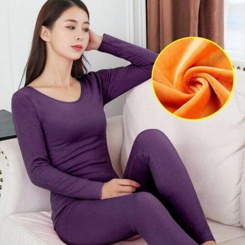 Thermal Underwear Womens Set Cotton Thickened Plus Size Bottomed Warm Shirt Autumn Women For Winter Clothes Trousers Long Johns