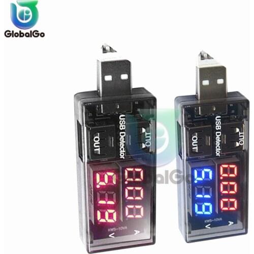 USB Tester Dc Double Digital Voltmeter Amperimeter Voltage Current Meter LED Digital Voltmeter USB Power Detector Battery