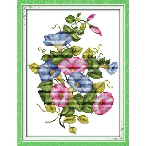 Everlasting Love PMorning Glory Chinese Cross Stitch Kit Ecological Cotton Stamped Printed 11CT 14CT DIY Christmas Decoration