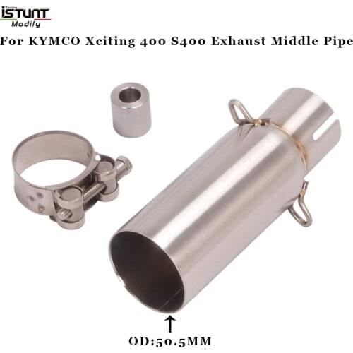 Motorcycle Exhaust Slip On For KYMCO Xciting 400 S400 xciting400 Modified 51mm Interface Stainless Steel Middle Link Pipe