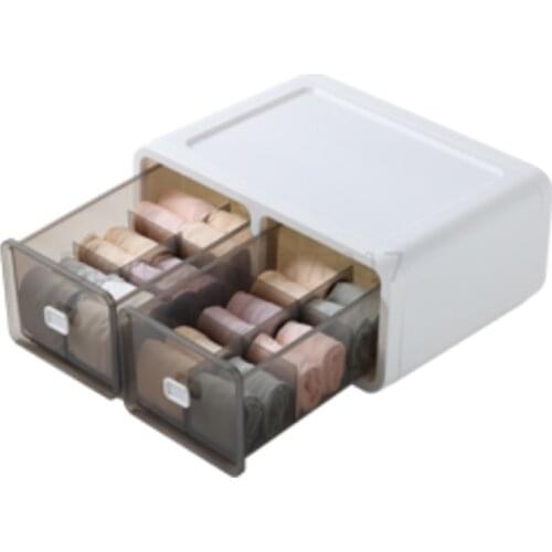 Household underwear underwear storage box drawer type division three in one bra finishing box socks storage box
