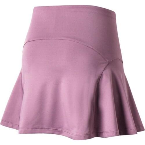 Women Sports Short Skirt Solid Color Fitness Tennis Skirt Lined With Anti-light Running Skirt Gym Sportswear Hot Sale