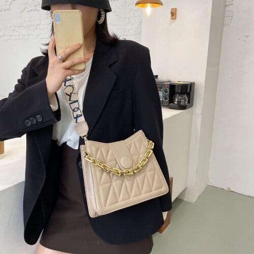 Women Bag Crossbody Bags for Women Handbag Purse Retro Luxury Shoulder Bag Lattice Chain Fashion PU Leather All-match 2021 Trend