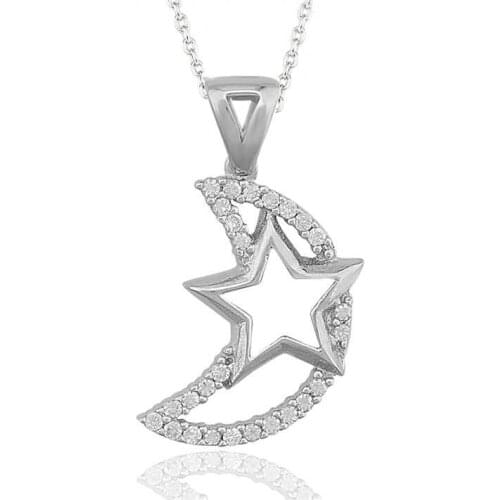 Silver Moon Star Women 'S Necklace