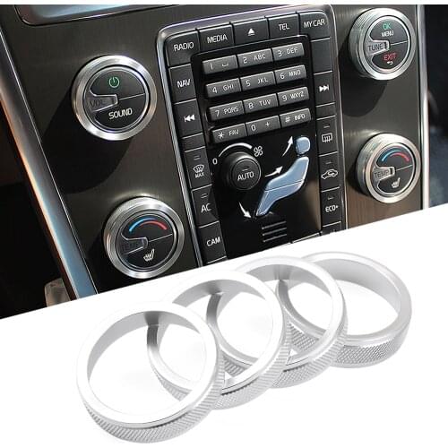 1PCS Car Air Conditioning AC Knob Cover Ring Heat Control Switch for Volvo V60 XC60 S80 V40