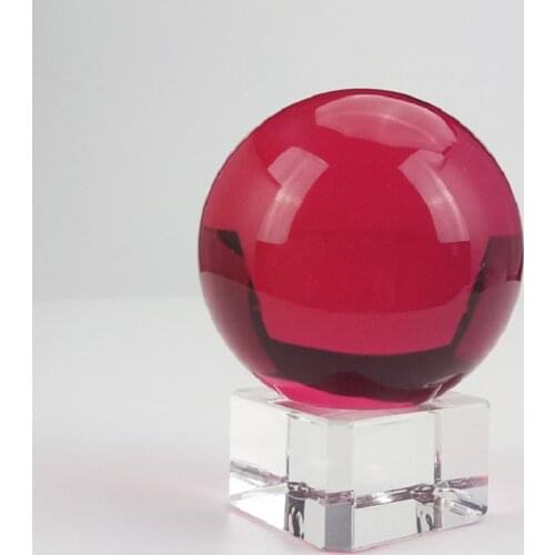 30mm-100mm 1pc Red Crystal Glass Balls Fengshui Figurine Decoration Wedding Gift Healing Balls