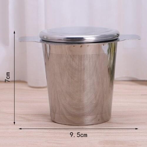 1Pc Reusable Stainless Steel Tea Infuser Basket Fine Mesh Strainer 2 Handles
