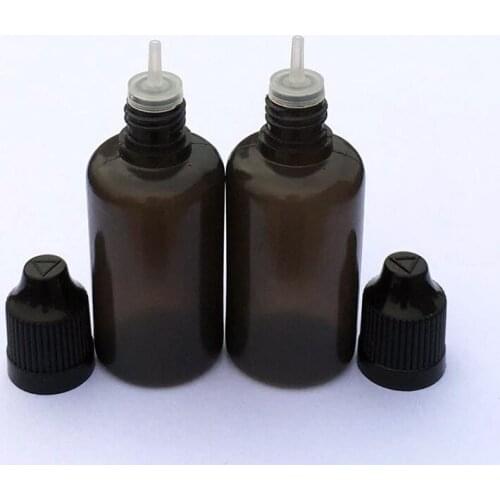 1pcs Soft PE Black 30ml Plastic Dropper Bottles with Childproof Caps for E Liquid Empty Needle Vial