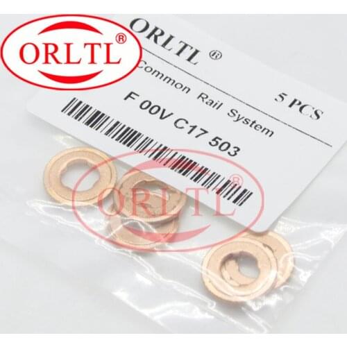30 PCS Diesel Nozzle Copper Washer F00VC17503 Injector Copper Ring Part F 00V C17 503 Injection Heat Shim Size: 7.1*15*1.5mm