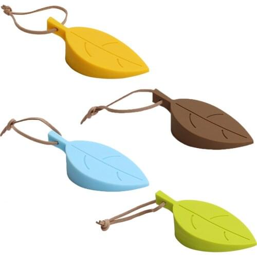 4PCS Safety Door Protector Stops Assorted Colors Cute Leaf Style Silicone Wedges Finger Protector with Lanyard for Home Rooms