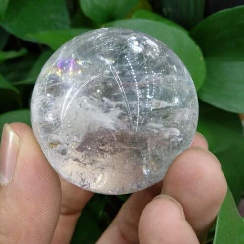 40mm Natural beautiful quartz stone White crystal ball Treatment of healing