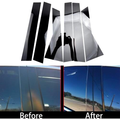 6Pcs Black Window B C Pillar Post Door Piano Cover Trim Fit for Honda CRV 2012 2013 2014 2015 2016