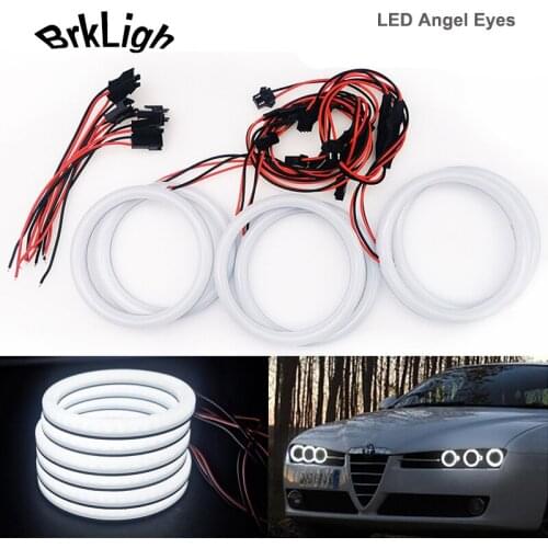 6Pcs For Alfa Romeo 159 05-11 DRL LED Angel Eyes Halo Rings Lights Error Free White Cotton Daytime Running Lamps Car Accessories