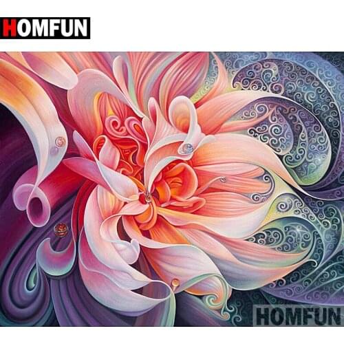 HOMFUN 5D DIY Diamond Painting Full Square/Round Drill "Blooming flower" 3D Embroidery Cross Stitch gift Home Decor A02156