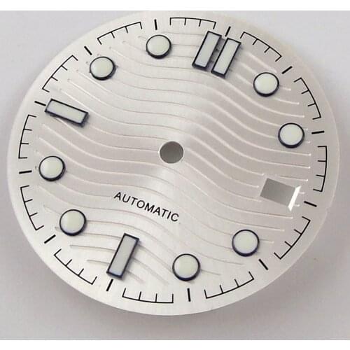 31mm White Sterile watch dial parts fit for ETA2824 2836 Miyota 8215 821A NH35 Luminous wristwatch replacement