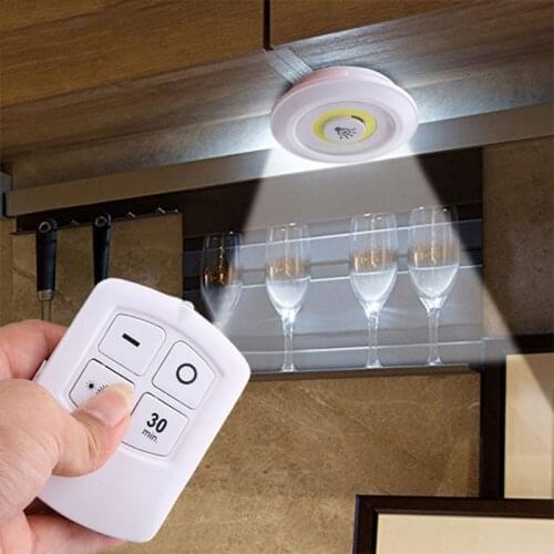 3 5 10 Pieces 3W Under Cabinet Light LED Wireless Bedroom lights Remote Control Dimmable Wardrobe Night Lamp For Closet Kitchen