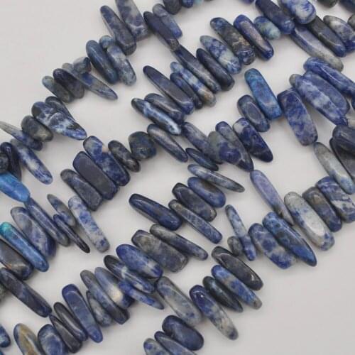 Brazilian Sodalite Natural Stone Teeth Loose Beads 15.5 Inch Jewelry Making E040