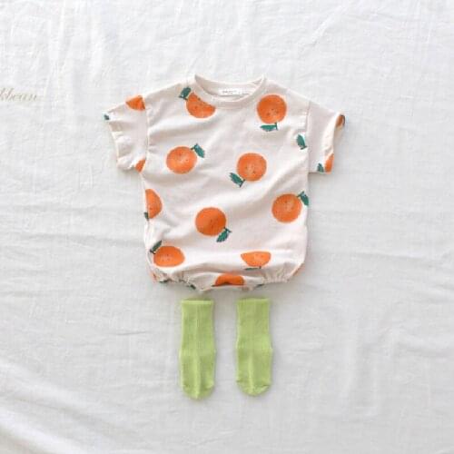Baby Romper Long Sleeve Fruit For Girls Newborn Baby Girl T-shirt Cotton Spring Infant Jumpsuit Print Toddler Playsuit Casual