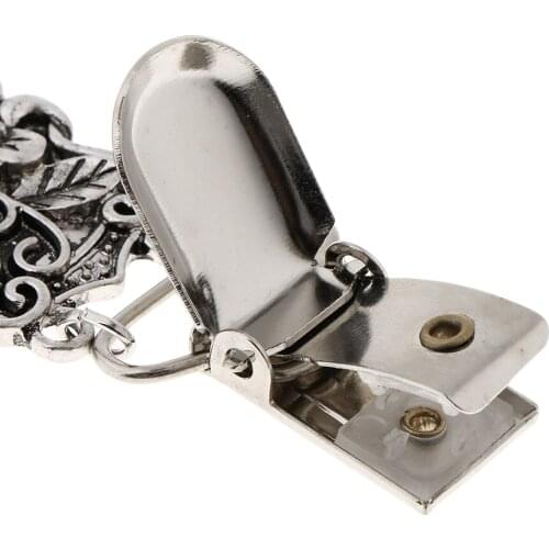 Womens Vintage Flower Cardigan Clip Sweater Guard Brooch Clamp Decor