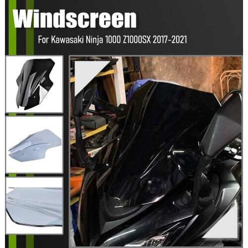 Motorcycle Double Bubble Windshield WindScreen Deflectors For Kawasaki Ninja 1000 Z1000 Z 1000 SX Z1000SX 2017 2018 2019 2020