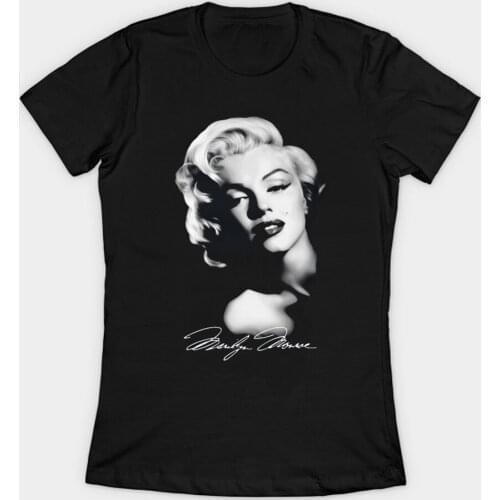 Marilyn Monroe Signature Adult Ladies T-Shirt Summer Cotton Short Sleeve O-Neck Womens T Shirt New S-3XL