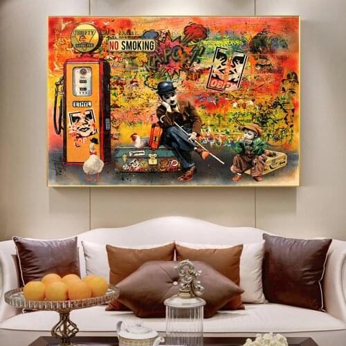 NO SMOKING Street Graffiti Art Canvas Paintings on The Wall Art Posters Prints Wall Pictures for Living Room Home Cuadros Decor