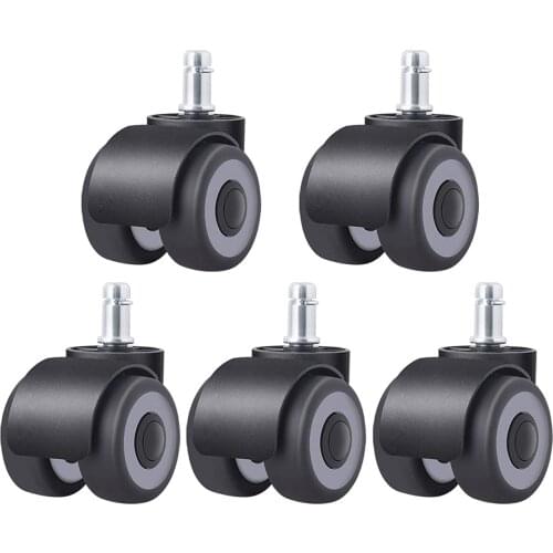 5Pcs Office Chair Wheels, 2 Inch Heavy Duty Chair Casters , Upgrade 4 Bearings Chair Wheels, Load 700LBS Rubber Caster Wheels