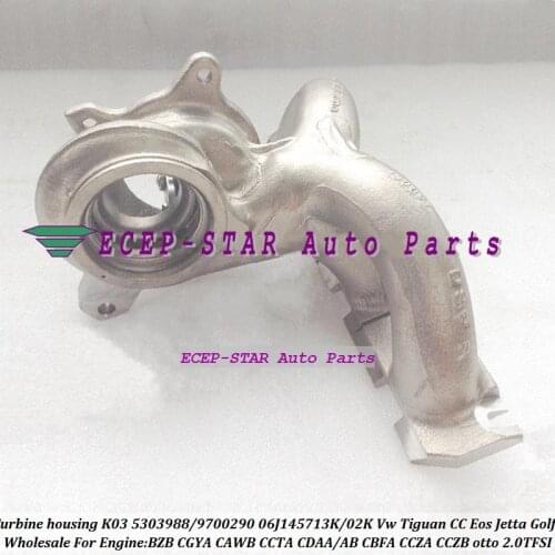Turbo exhaust Turbine housing K03 53039880290 53039700290 06J145713K 06J145702K For VW Tiguan CC Eos Jetta Golf VI CCZB 2.0 TFSI
