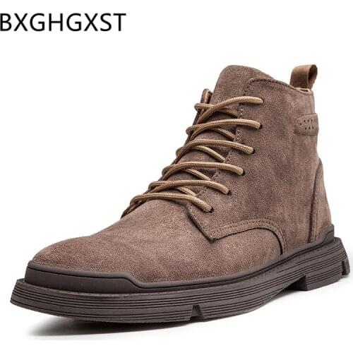 Leather Shoes Men Ankle Boots Men Casual Shoes Motorcycle Boots Men Fashion Designer Shoes Black Boots Zapatillas Casual Hombre