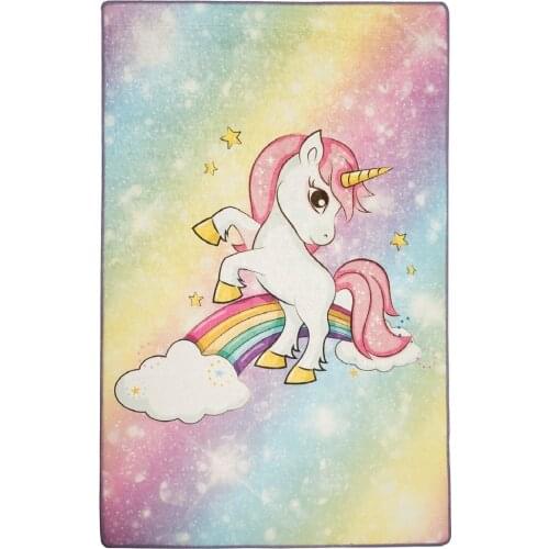 Colorful Unicorn Horse Pattern Children Rug