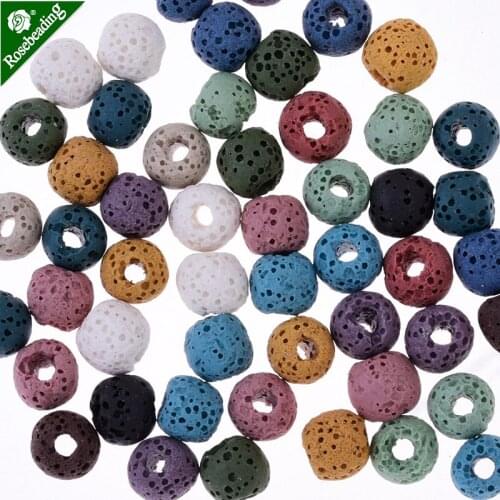 Lava Stone,Lava Beads,Ethnic Earrings Accessories,6-14mm colour mixture Lava bead studs