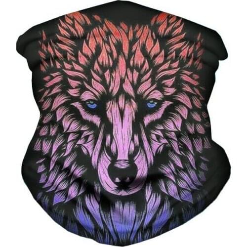 Hot sale hip-hop wolf head magic turban Bandana headdress cool 3D printing men and women riding mask ski mask bib scarf