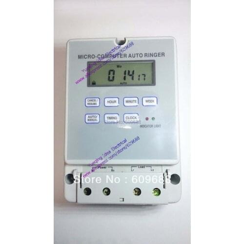 220VAC 25A Micro-Computer Auto Ringer Digital Bell Program Bell Controller School Bell Programmable TIMER SWITCH F