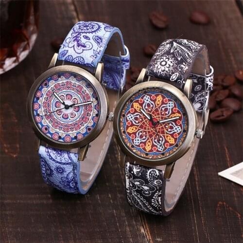 Fashion Creative Watch Women Ladies Casual Flower Leather Quartz Wristwatches Gift Clock Hot