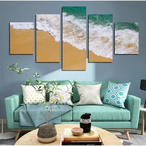 Indoor Hanging Mural Homestay Bedroom Wall Covering Dormitory Furnishings Warm Bedside Beach Blue Waves Painting