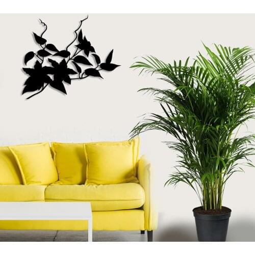 Small Lined Leaf Wall Room Home Accessory Wooden Table 50x42cm