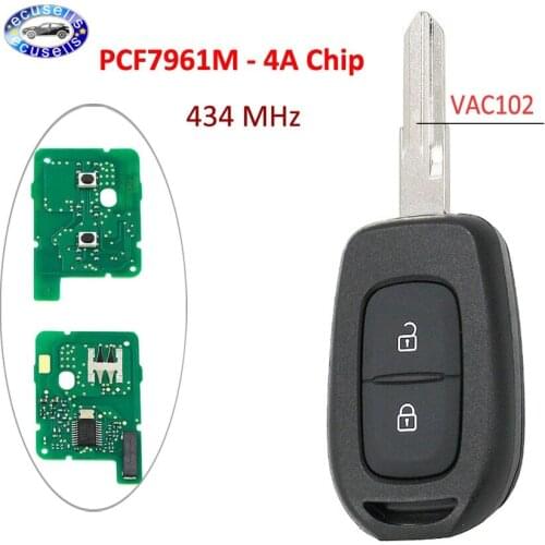 New Remote key 2 button 434MHZ with 4A PCF7961M chip for Renault Sandero Dacia Logan