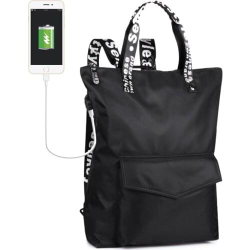 New Minimalist Student Bag Fashion Waterproof and Wearable Multi-function Backpack Trendy Portable All Match Print Backpack