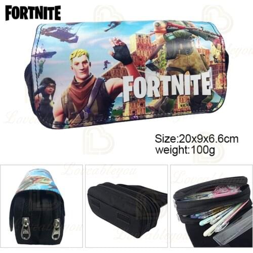 Game Fortnite Pencil Case Boys Girls Cute Canvas Zipper Pencil Bag Pencil Box Kids Stationery Gift Student School Supplies