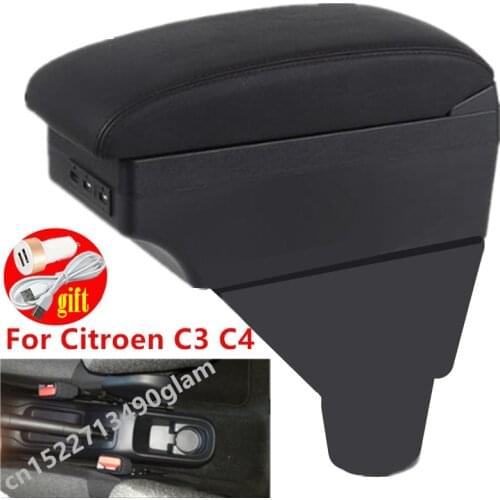 For Citroen C3 C4 armrest box For Citroen C3 C4 car interior modification rechargeable USB