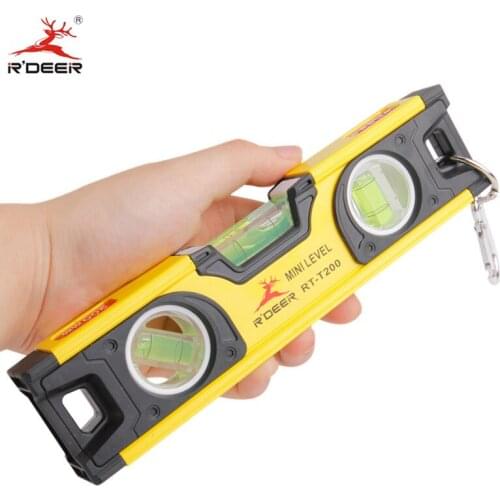 RDEER 200mm Mini Bubble Level Ruler Magnetic Inclinometer Angle Measuring Instrument Construction Tools