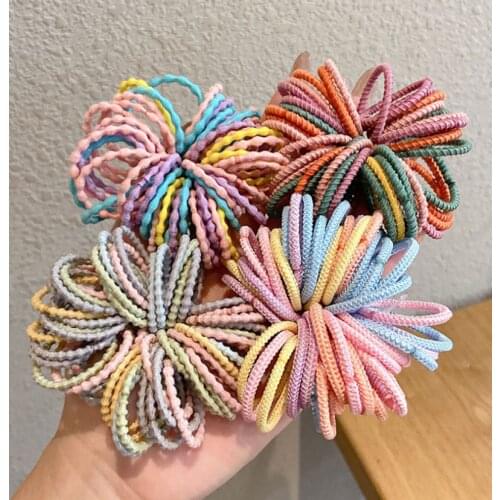 100PCS New Marca Dragon Color Elastic Hair Bands For Girls Nylon Rubber Band Hair Tie Fashion Headdress Hair Accessories