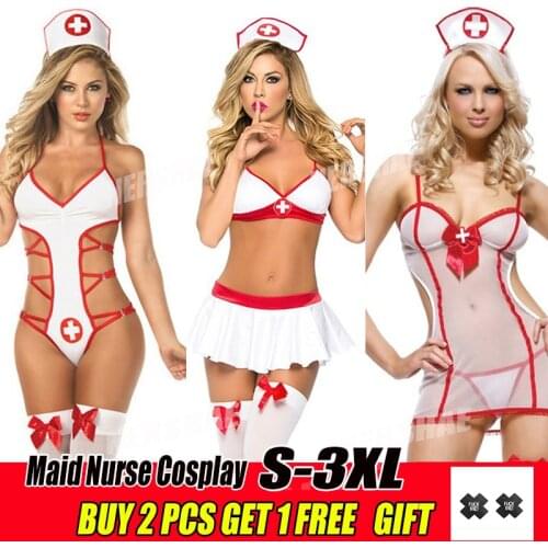 S-3XL Lingerie Women Babydoll Lenceria Sexi Erotic Lingerie Dress Cosplay Uniform Plus Size Porno Costumes Underwear Role Play