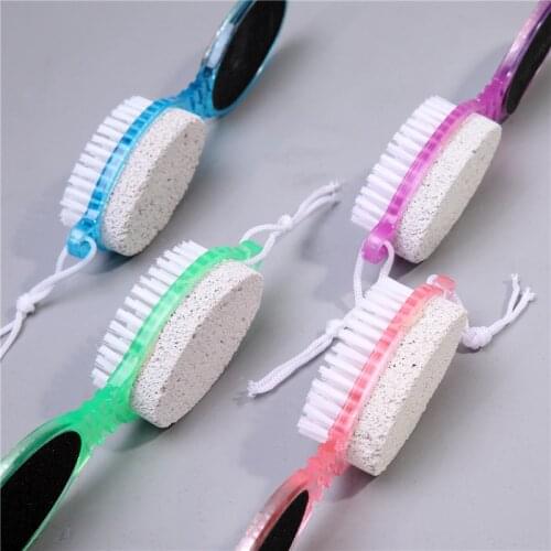 4 in 1 Foot Care Callus Brush Grinding Feet Stone Scrubber Pedicure Exfoliate Remover Two sides Cleaning dust dead skin