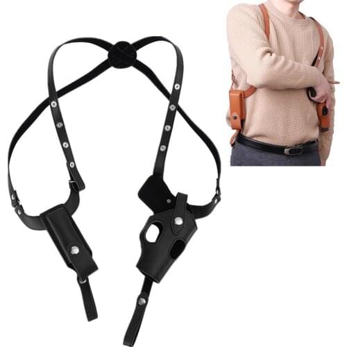 Type 92 first layer cowhide underarm magazine jacket tactical agent quick pull double shoulder invisible waist holster