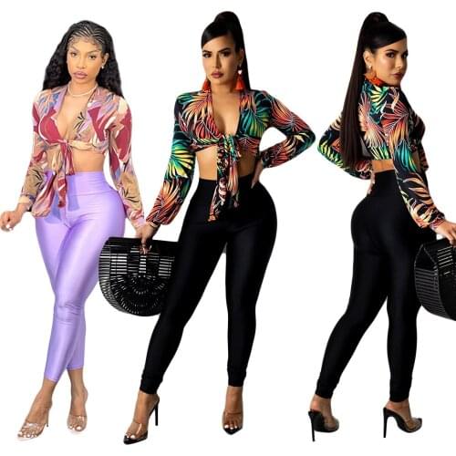 YY5296 Wholesale Items Ladies Sexy Printed Foreign Trade Temperament Cardigan Yellow Short Skirt Temperament Commuter Tops