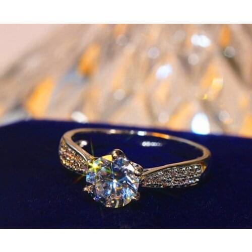 Cute Female 6mm Lad Diamond Ring 100% Real 925 Sterling Silver Engagement Ring Vintage Solitaire Wedding Rings For Women