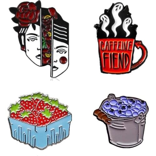 Anime Pins Enamel Brooches Badges For Women Metal Pin Gothic Style Brooch Enamel Badges On Backpack Womens Decorative Badges